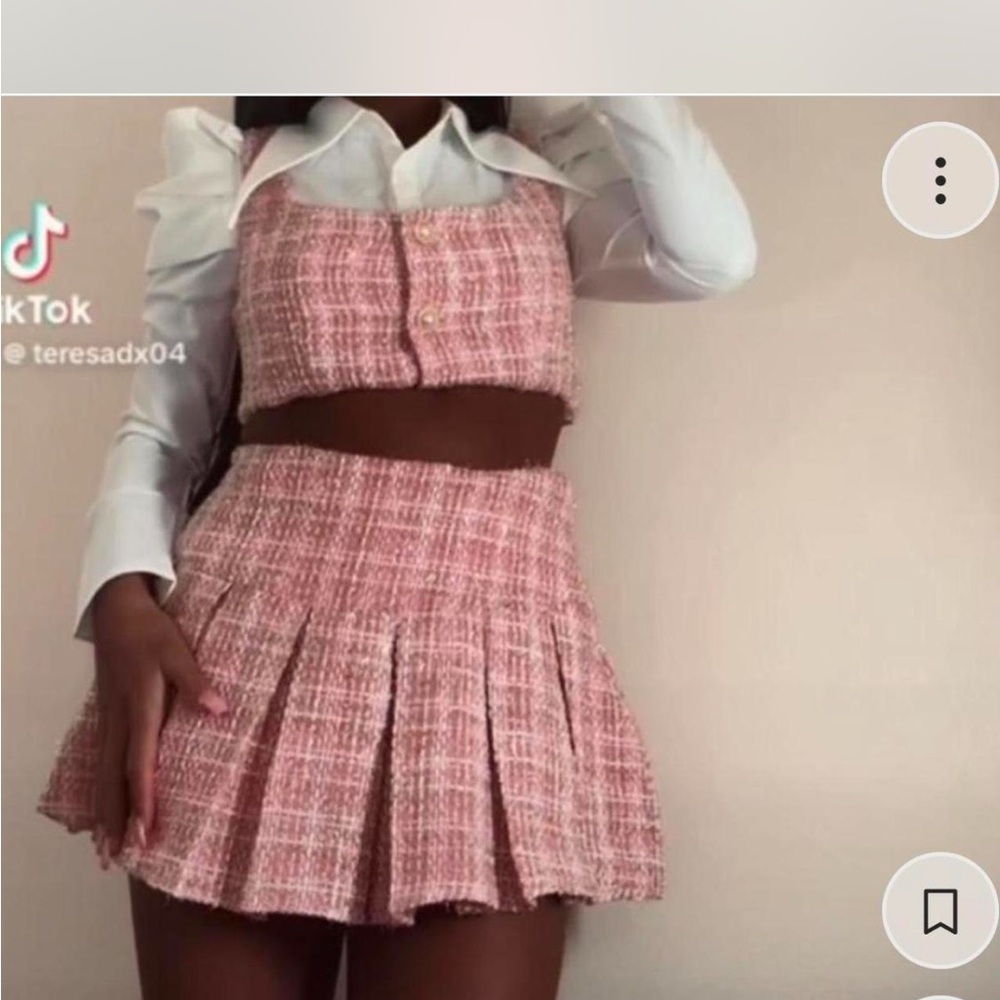 Pink Tweed Skirt